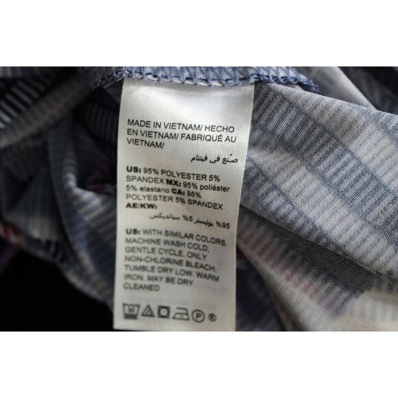 Chico's Cool-Toned Blue Chevron Striped Belted Knit Maxi Dress Size 2 Fits Large - Picture 7 of 7